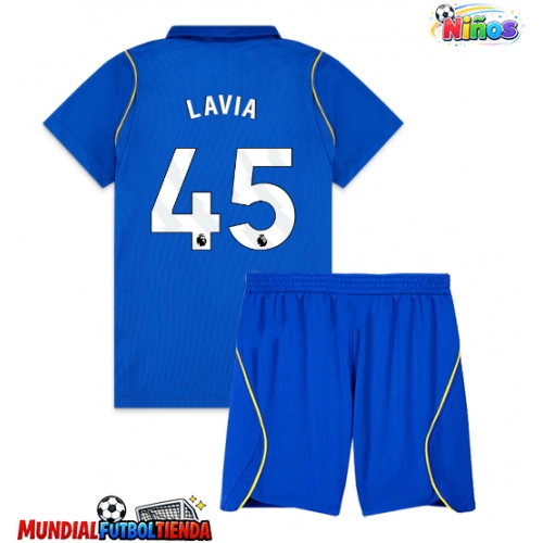 Camiseta Chelsea Romeo Lavia #45 Primera Equipación Replica 2026-27 para niños mangas cortas (+ Pantalones cortos)
